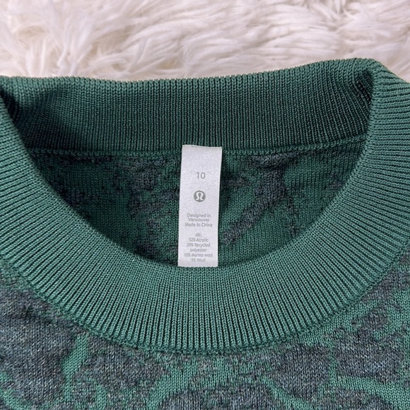 Lululemon Jacquard Multi-Texture Crew Neck Sweater Heathered Smoked Spruce - Picture 2 of 8